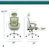 FONTOI Swivel Office Chair with Lumbar Support Pillow and Padded Armrests, Adjustable Mesh Office Chair for Home Office, Green, 26"*46.75"*26" - 3 of 4