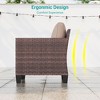 Sonkuki 3-Piece Patio Sofa Set Outdoor Wicker Rattan Furniture Set Conversation Set with Side Table, Cushions - 3 of 4
