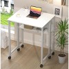 Folding Desk Small Rolling Desk with Storage Shelf, 31.5 inch Foldable Computer Desk with Wheels for Small Space, Easy Assembly - 2 of 4