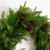 Nearly Natural 30" Artificial Norfolk Mixed Pine Wreath with Pinecones - 2 of 4