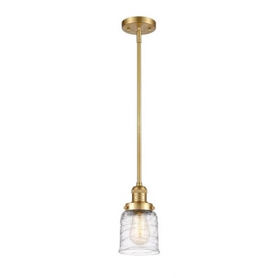 Bell - 1 Light Stem Hung Mini Pendant In Industrial Style-10 Inches Tall and 5 Inches Wide