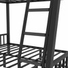XIYUYEU Full XL Over Queen Bunk Bed with Raised Guardrail and Built-in Ladder,Modern Noise Reduced Loft Bed for Bedroom - 4 of 4