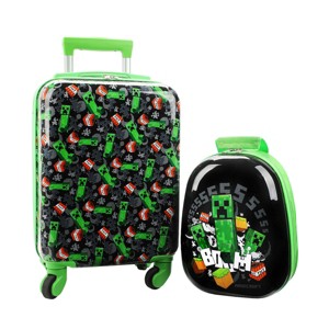 Minecraft Creepers 2-Piece Backpack & 18" Luggage Set - 1 of 4