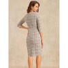 INSPIRE CHIC Women's Elegant Work 3/4 Sleeve Plaid Tweed Bodycon Dresses - 4 of 4