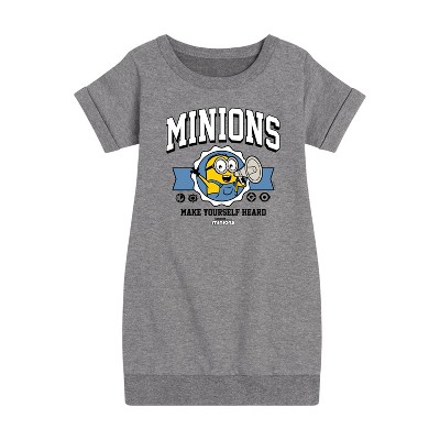 - Despicable Me Minions - Make Yourself Heard Graphic Short Sleeve Fleece Dress
