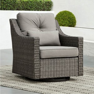 Spruce & Spring Outdoor Wicker Patio Outdoor Sofa Swivel Chair Coffee Table - 1 of 4