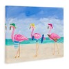 Stupell Industries Cute Pink Flamingos Beach Attire Strolling Coast Illustration  Canvas Art - 2 of 4
