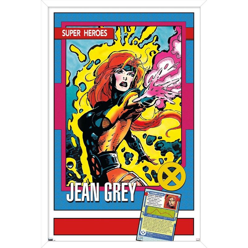 Trends International Marvel Trading Cards - Jean Grey Framed Wall Poster Prints, 1 of 7