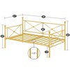 VECELO Metal Daybed with Headboard Heavy-duty Slats Support Sofa Bed Platform Mattress Foundation, Easy Assembly - 3 of 4