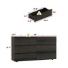 FUFU&GAGA Dark Wood Dresser With 6 Drawers Storage Cabinet Chest TV Stand Entertainment Chest - 3 of 4