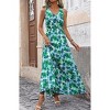 Clearlove Women Summer Dresses Casual Sleeveless Maxi Dresses Cute Floral Long Dress Wedding Guest Dress - 2 of 4