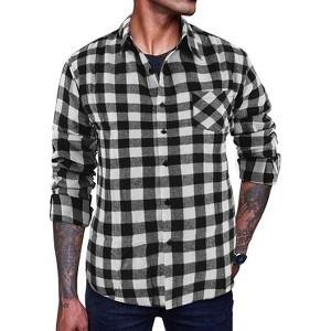 COOFANDY Men's Flannel Plaid Shirts Long Sleeve Casual Cotton Button Down Shirts - 1 of 4