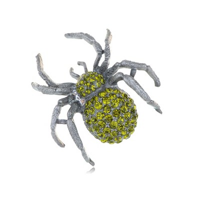 Anna-Kaci Women's Crystal Spider Brooch Pin with Blue Gemstone Accents