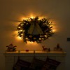 SEVOBAL Wreaths 24in Christmas Wreath with Remote Artificial Xmas Wreath with 120 PVC Tips and Ornaments for Xmas Party Decoration, Green, 24"*5"*24" - 3 of 4