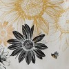 tagltd Set of 2 Black and Yellow Sunflower Print with Coordinating Black Stripe Cotton   Kitchen Dishtowels 26L x 18W in. - 2 of 3
