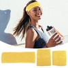 Unique Bargains Stretchy Cotton Blend Sweat Absorbing Sport Headband Wristband Yellow 3 pcs - 2 of 4