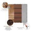 18 Pack Co-Extruded Wood Plastic Interlocking Deck Tiles,12"x12" Patio Floor Decking Tiles, Maintance Free,Mahogany - 3 of 4