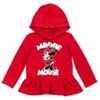 Disney Minnie Mouse Baby Girls Fleece Pullover Peplum Hoodie Leggings Set Red  - 2 of 4