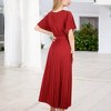 Anna-Kaci Women's V-Neck Flutter Sleeve Maxi Dress with Pleated Skirt - 2 of 4