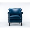 Faux Leather Club Chair with No-Sag Springs, Muted Nailhead Trim, and Solid Wood Legs - 3 of 4