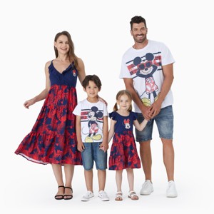 PATPAT Disney Mickey and Friends Family Matching Outfits Ruffled Cami Dresses and Striped T-Shirts Sets - 1 of 4