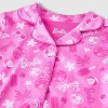 Toddler Girls' 2pc Barbie Coat Pajama Set - Pink - 3 of 3