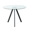 NicBex Round Dining Table Modern Kitchen Table with Tempered Glass Tabletop and Metal Legs - 3 of 4