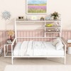CAVINAS Full size bed for Kids, Metal Bed Frame Full with Movable Desk, Metal Grid, Shelves and Clothes Hanger for Bedroom, Living Room - 2 of 4