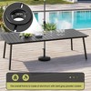 Crestlive Products Outdoor Dining Table Patio Dining Table with Wooden-Like Top and Aluminum Frame, Rectangular Table with Umbrella Hole - 4 of 4