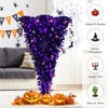 Tangkula Black Upside Down Artificial Christmas Tree Pre-lit Halloween Tree Faux-Pine Christmas Tree w/ Purple LED lights - 4 of 4