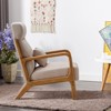 Bestier Mid-Century Accent Chair with Wood Frame, Upholstered Living Room Chair with Pillow & Waist Cushion, Reading Armchair for Bedroom Sunroom - 3 of 4