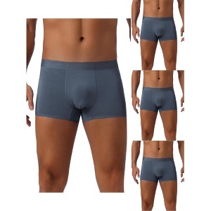 INSPIRE CHIC Men's 4 Pack Soft Elastic Waist Solid Color Regular Fit Basic Boxer Briefs - 1 of 4
