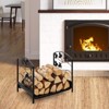 Tangkula Firewood Log Rack, for Indoor Outdoor Steel Log Holder with 110 lbs Load Capacity Decorative Log Rack with Exquisite Leaf Patterns - 2 of 4