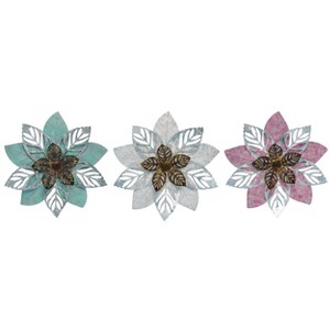 Transpac Metal Layered Flower Wall Decor Set of 3 - 1 of 1