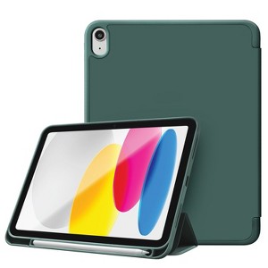 Vena For Apple iPad 10th Generation Case, iPad A16 Case with Trifold Stand, iPad Case 10th Gen A16 11th Generation Case with Pencil Holder, Green - 1 of 4