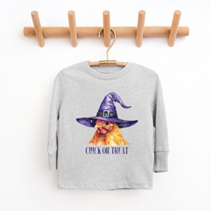 The Juniper Shop Chick Or Treat Watercolor Distressed Youth Long Sleeve Tee - 1 of 4