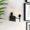 Dewdrop Minimalist 2-Light Black Vanity Light Fixture with Clear Cylindrical Glass Shades for Bathroom ETL Certified - 4 of 4