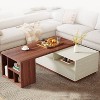 Hommoo Extendable Coffee Table with 2 Drawers Reddish Brown - 4 of 4