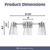 Prominence Home Fairendale 3 Light Bathroom Light Fixtures, Wall Mount Vanity Lights Over Mirror with Clear Glass Shades, Brushed Nickel - 3 of 4