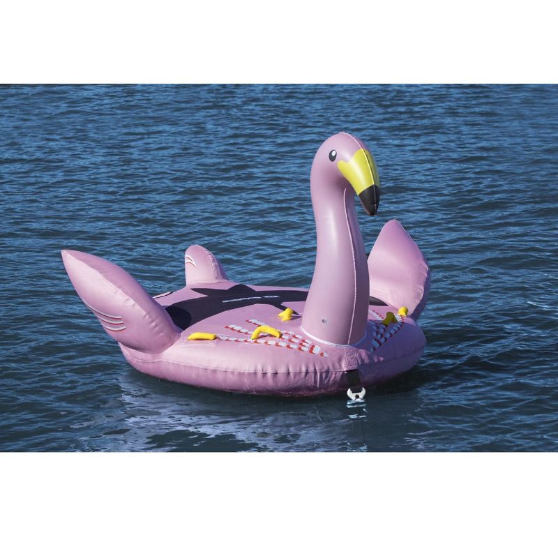 Swimline 82" Flamingo Towable 2-Person Inflatable Pool Float - Pink/Black, 2 of 5