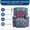 Manual Recliner Chair for Big & Tall with Heat & Massage – Oversized Overstuffed Lounge Sofa, Remote Control, 3 Recline Positions - 4 of 4