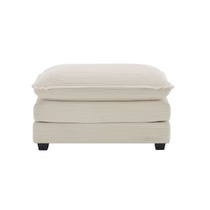 PAGED Modern Style Ottoman Corduroy Fabric Ottoman Foot Rest with Sturdy Frame for Family Room, Living Room - 1 of 4