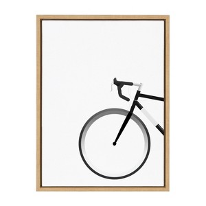 Kate and Laurel Sylvie Bike Framed Canvas by Maja Mitrovic of Makes My Day Happy, 18x24, Natural - 1 of 4