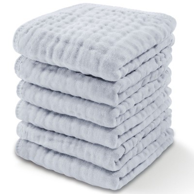 Baby Washcloths Muslin Cotton, Large 10”x10” by Comfy Cubs