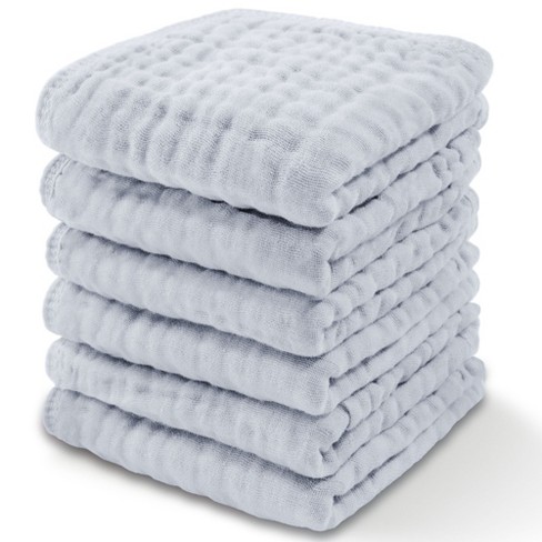 Baby Washcloths Muslin Cotton Large 10 x10 By Comfy Cubs slate Grey Pack Of 6 Target