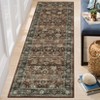 Washable Vintage Floral Living Room Rugs, Distressed Print Non Slip Bedroom Carpet, Retro Accent Large Dining Room Kitchen Rugs for Home Office - 2 of 4