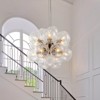 LLHZSY Modern 12-Lights Clear Swirled Ribbed Glass Globe Bubble Pendant Chandelier-Nickel-18 1/2" - 2 of 4