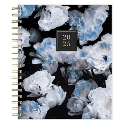 Rachel Parcell 2025 Daily/Monthly Planner 9.2"x8.4" Evening Garden: Wire-Bound, Adult Stationery, Tabs, Black