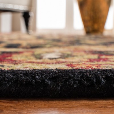 Hand-Tufted Black and Red Wool Runner Rug, 2'3" x 22'