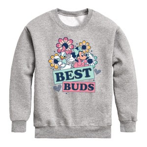 Boys' - Disney - Best Buds Minnie Daisy Graphic Long Sleeve Fleece Sweatshirt - 1 of 4